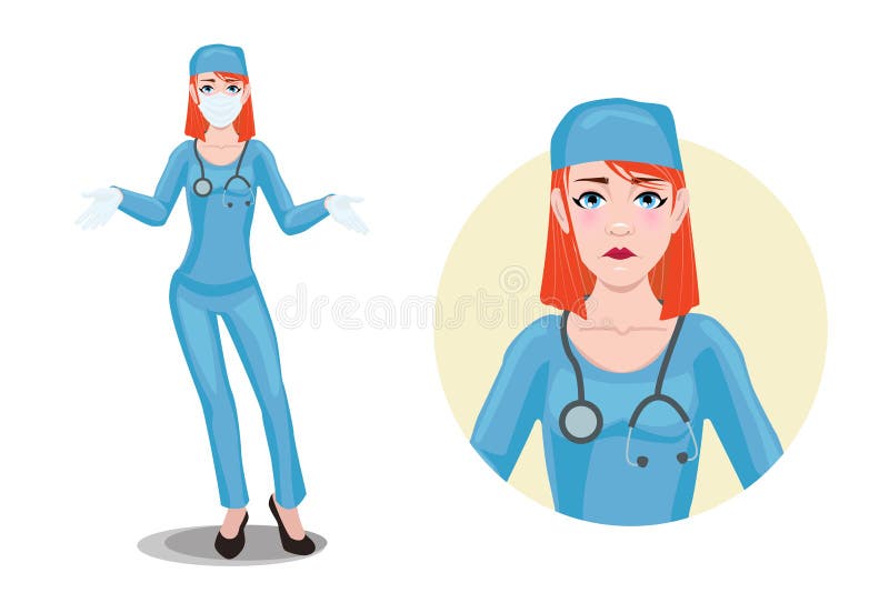 Personagem De Desenho Animado De Enfermeira Holdng Termômetro Na Frente Do  Hospital Royalty Free SVG, Cliparts, Vetores, e Ilustrações Stock. Image  17502205