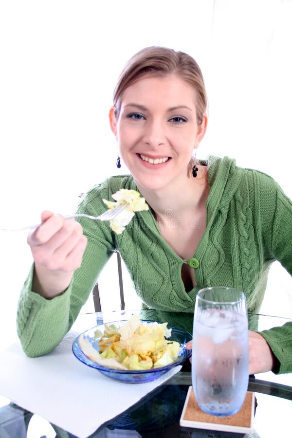 Download Mulher saudável imagem de stock. Imagem de feliz, salad - 542193