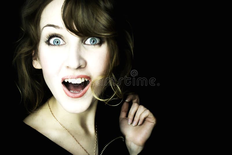 Mulher surpreendida bonita nova foto de stock Mulher surpreendida bonita nova foto de stock
