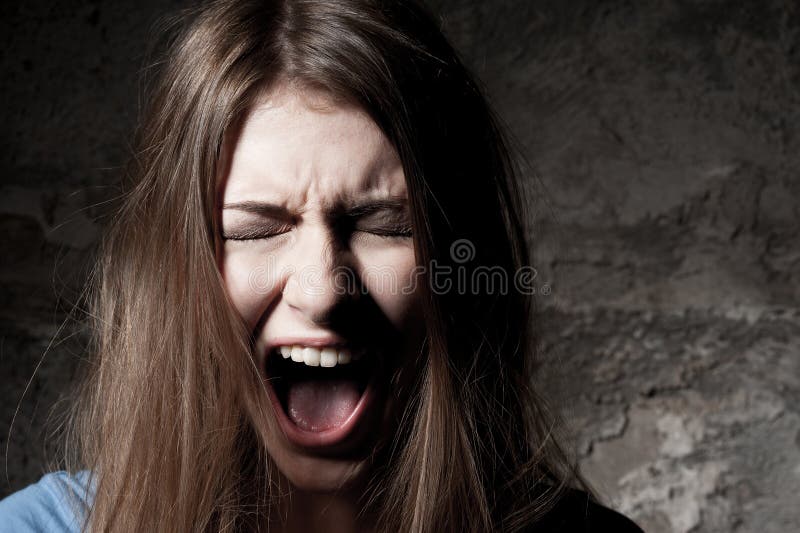 Mulher aterrorizada fotos de stock royalty free
