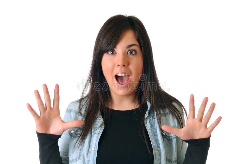 A mulher é surpreendida imagens de stock royalty free A mulher é surpreendida imagens de stock royalty free