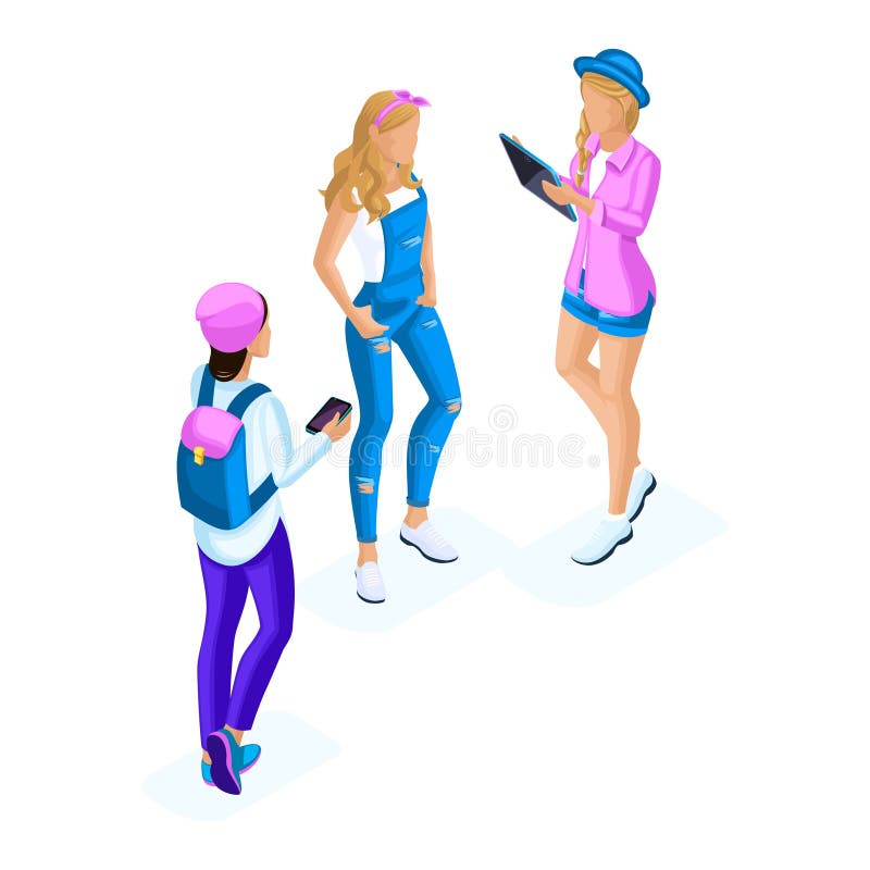Mulheres com dispositivos móveis na rua ilustração royalty free Mulheres com dispositivos móveis na rua ilustração royalty free