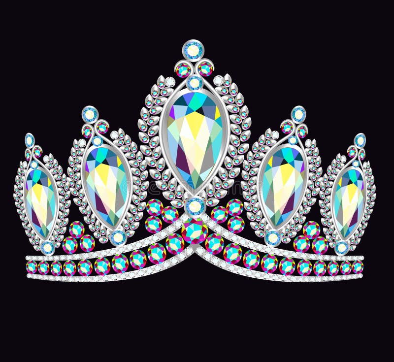 Mulheres da tiara da coroa com as pedras preciosas de brilho ilustração royalty free Mulheres da tiara da coroa com as pedras preciosas de brilho ilustração royalty free