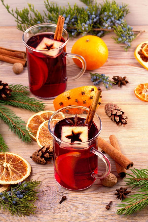 Mulled Wine with Spices and Ingredients. Stock Image Image of goblet