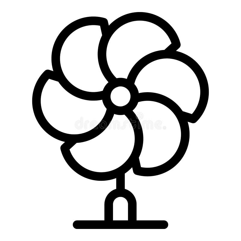 Multi blade propeller icon, outline style vector illustration