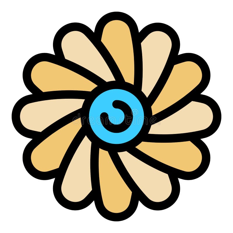 Multi blade propeller top view icon color outline vector royalty free illustration