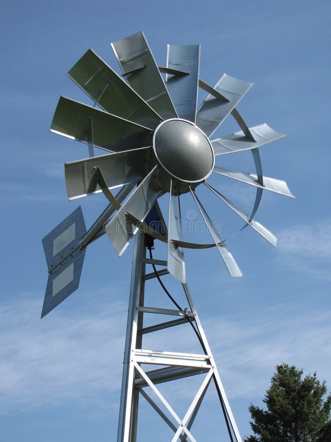Multibladed Steel Windmill Stock Photo Image of aerate,