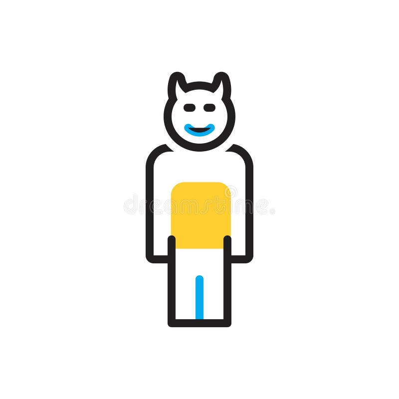 Multi color icon for Bad, nasty and devil stock illustration