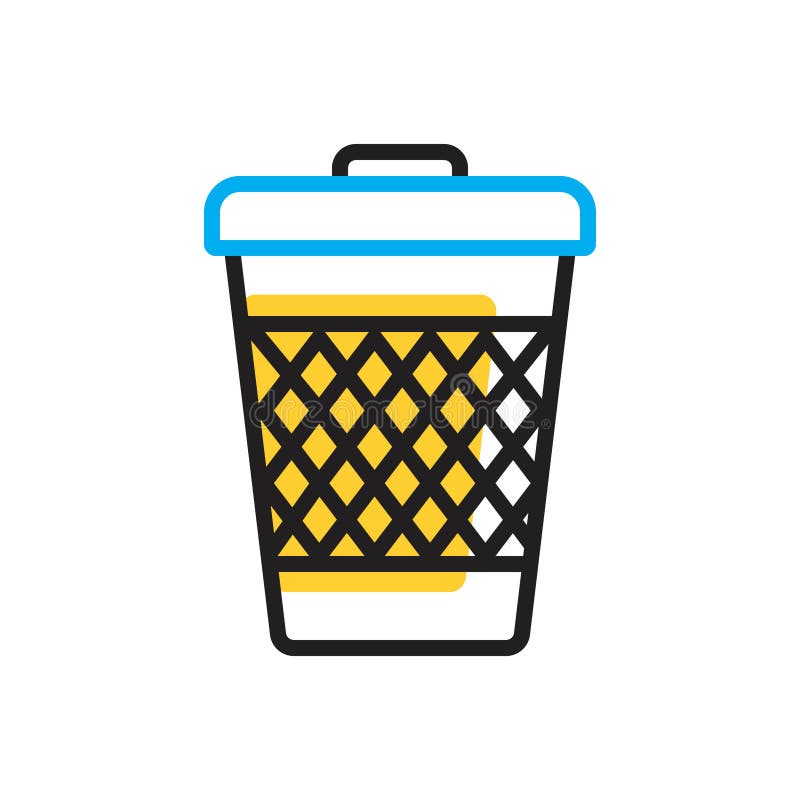 Multi color icon for Trash Can, can and garbage. Multi color icon for Trash can, trash, can, garbage, waste, basket, container, junk and debris
