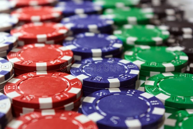 different color poker chips