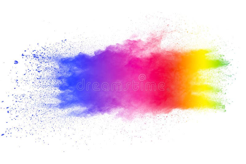 Multi color powder explosion on white background royalty free illustration