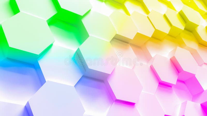 Multi color technology hexagon pattern background royalty free illustration