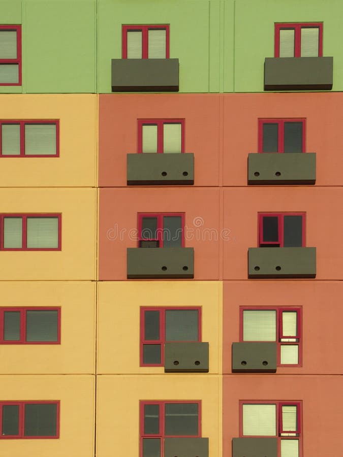 Multi-colored Apartment Building