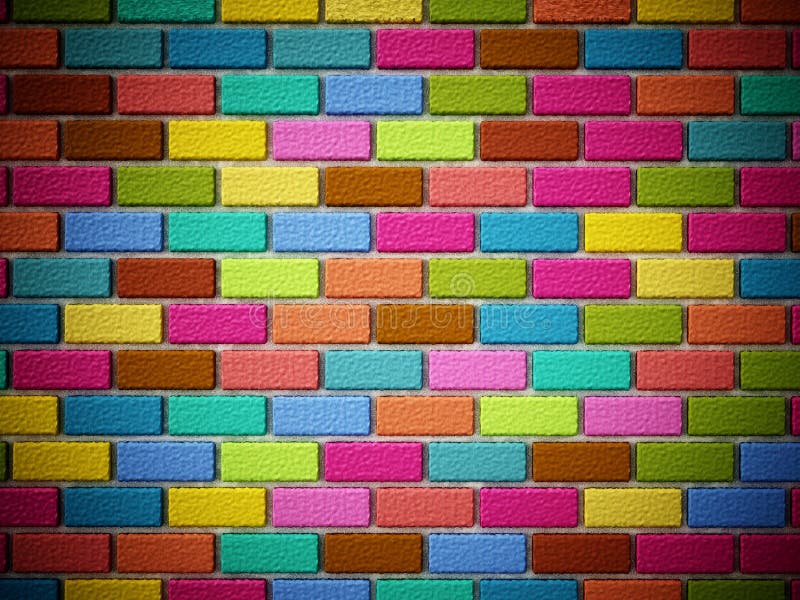 Multi colored bricks forming a wall. 3D illustration vector illustration Multi colored bricks forming a wall. 3D illustration vector illustration