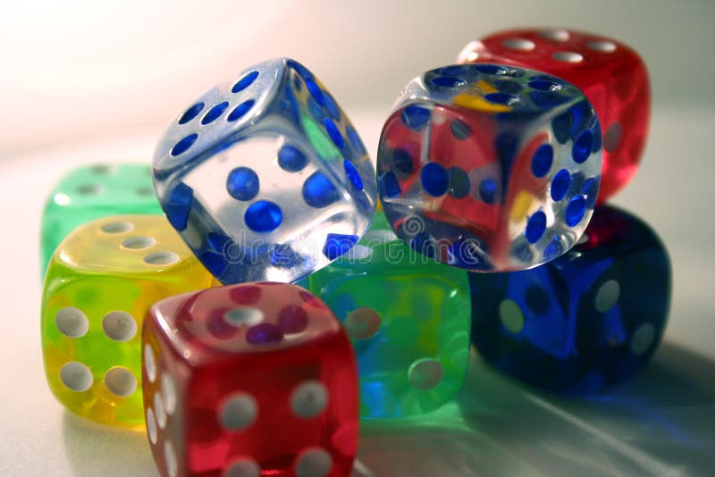 Multi-colored dice stock image Multi-colored dice stock image