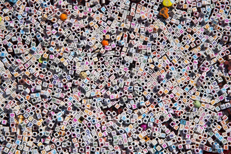 Multi-colored English Alphabet Beads Background. Stock Image - Image of ...