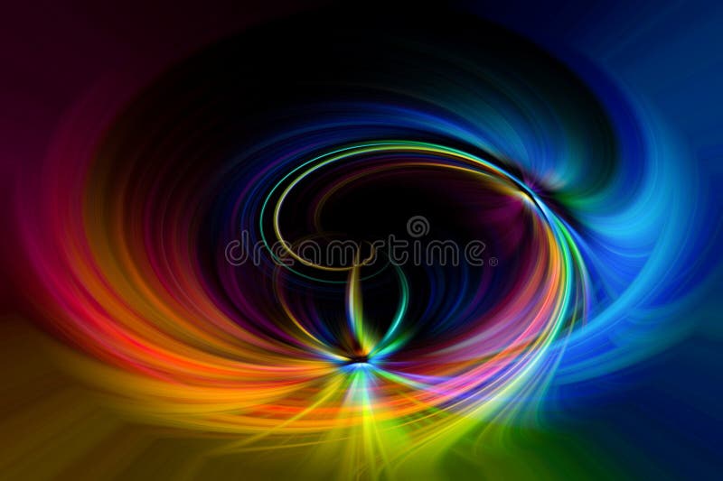Multi colored fantasy vortex swirl spin background stock illustration