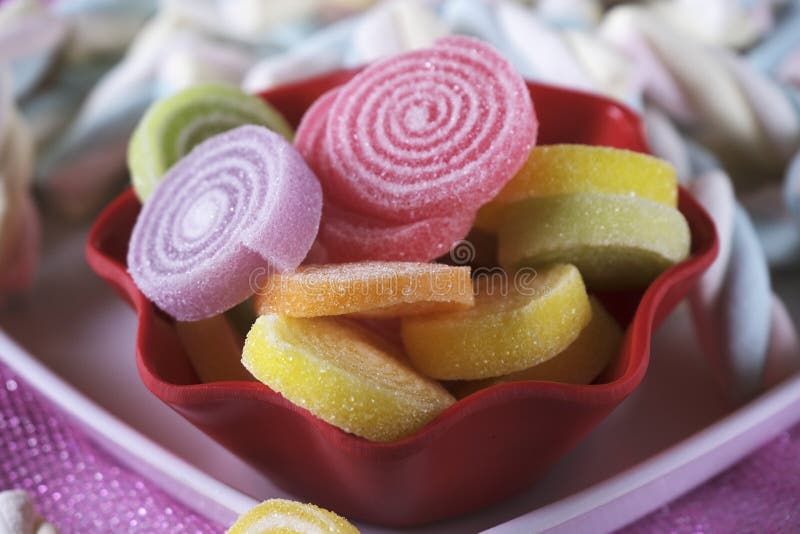 Multicolored FRUIT FLAVOR Fluffy Marshmallows, Tasty, Colorful