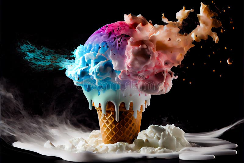 Multi Colored Icecream Splash Stock Image Image of healthy, eating