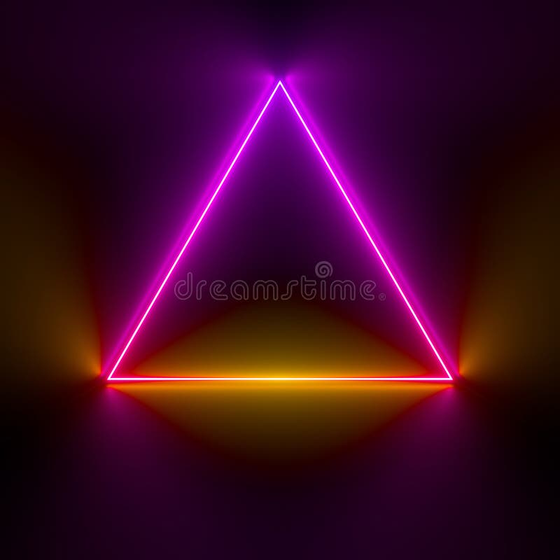 Multicolored Neon Lamp On A Black Background. Halogen Light. Simple
