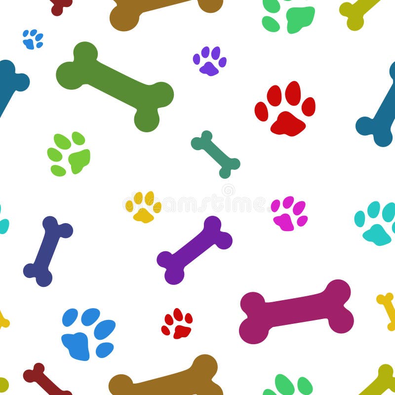 Multi colored paw pattern royalty free illustration