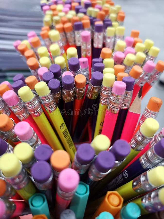 Multicolored Pencils Markers Sold in the Store Stock Photo Image of