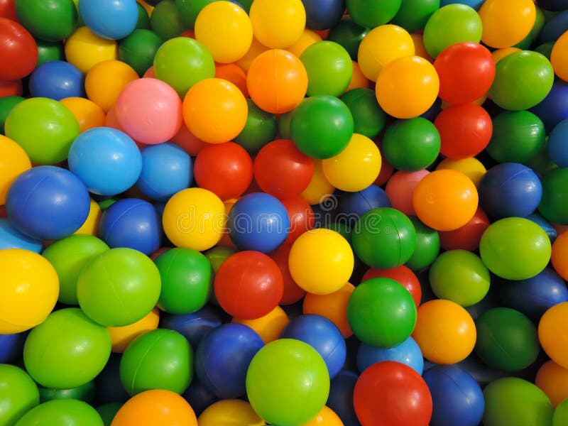 Multicolored Plastic Balls for Dry Pool, Top View Stock Image Image
