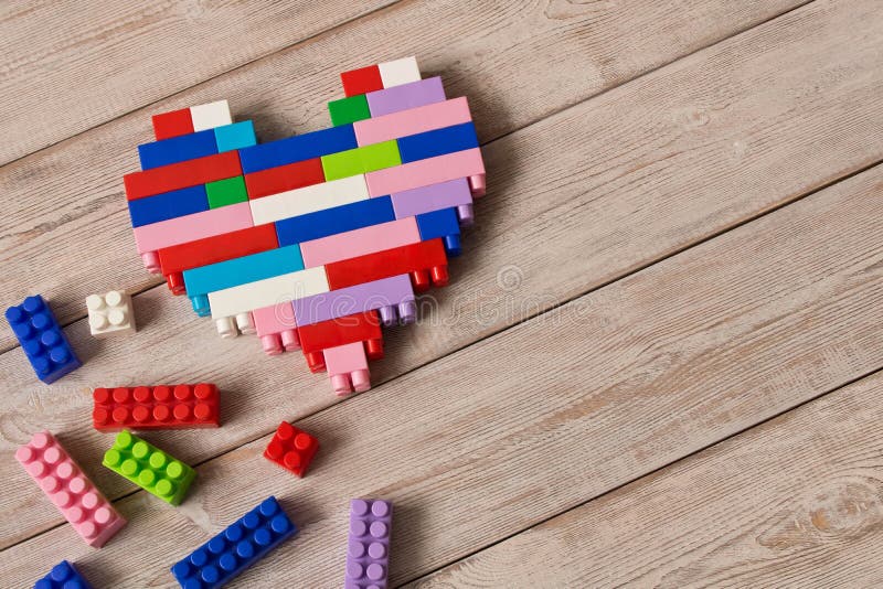 Multi-colored plastic construction set. Children`s educational games royalty free stock photos Multi-colored plastic construction set. Children`s educational games royalty free stock photos