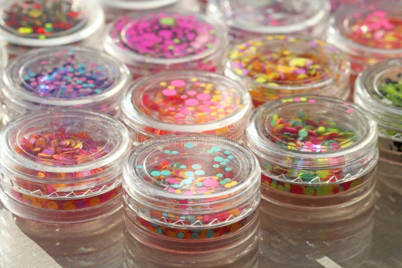 Multi Colored Sequins for the Design of Nails in a Jar. Glitter in Jars ...