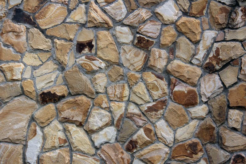 Multicolored and Multisized Decorative Rock Wall Stock Photo Image