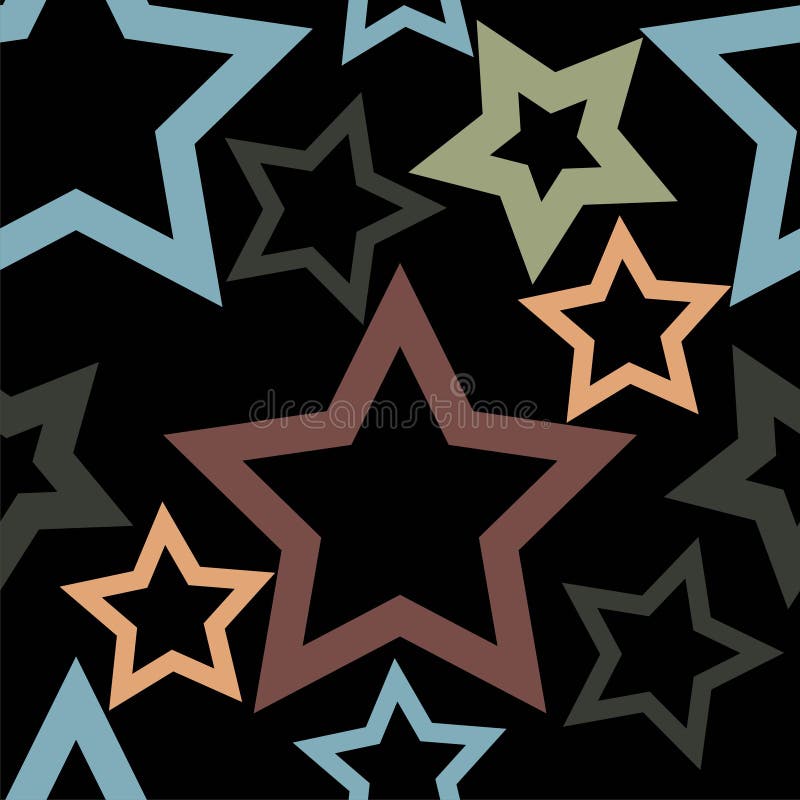 Multi-colored sterren op een donkere achtergrond Naadloos patroon royalty-vrije illustratie Multi-colored sterren op een donkere achtergrond Naadloos patroon royalty-vrije illustratie