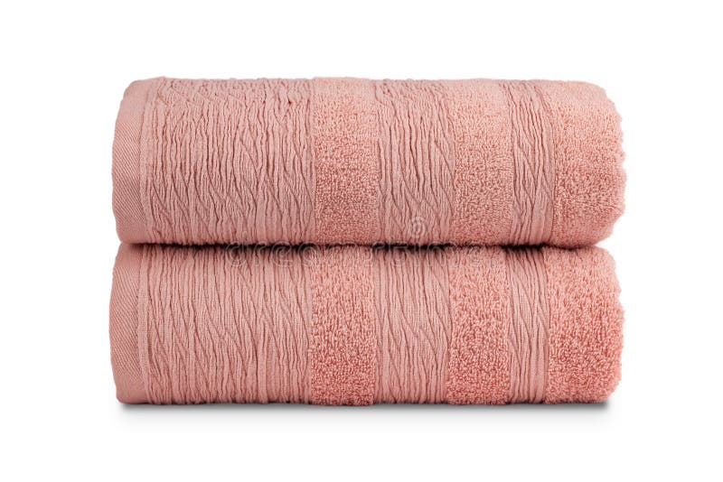 Multicolored Terry Cotton Bath Towels, Isolate Stock Photo Image of