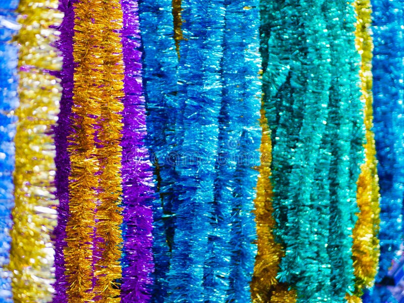 Tinsel Close Up Photo with Copy Space Stock Image Image of background
