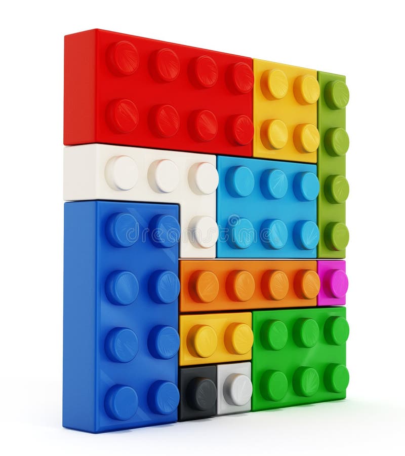 Multi colored toy blocks stock illustration. Illustration of cube