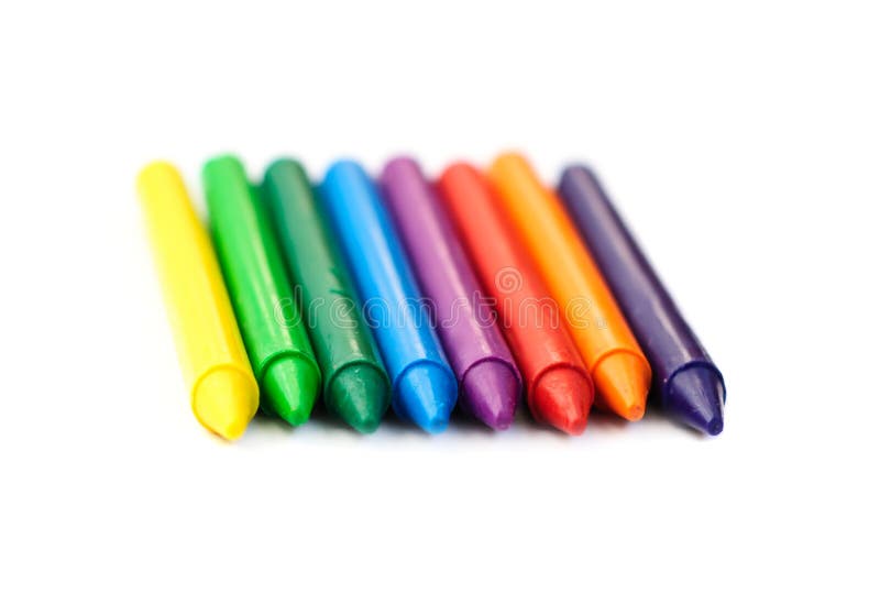 Multicolored wax crayons stock image. Image of preschooler 15498619
