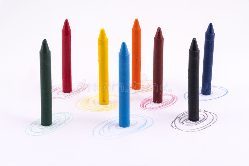 Multi colored wax crayons stock image. Image of multicolor 111012591