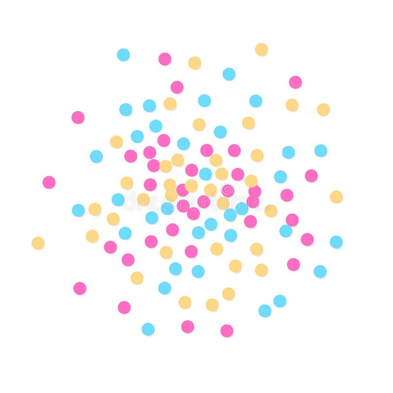 Multi coloured Confetti with shadows spread on transparent stock illustration Multi coloured Confetti with shadows spread on transparent stock illustration