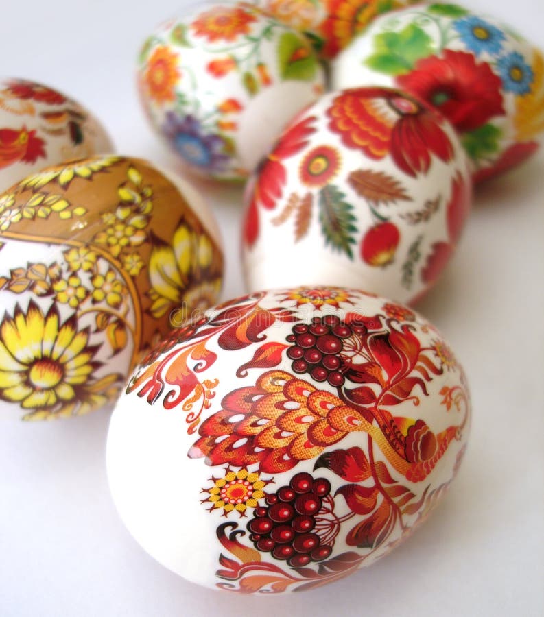 Multi-coloured easter eggs