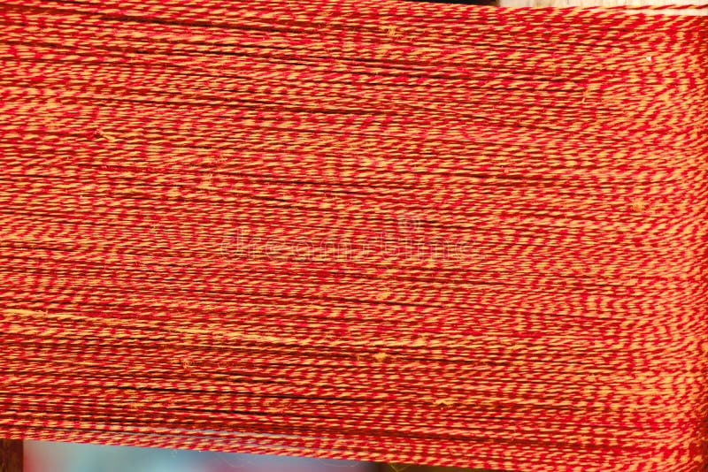 Multi Coloured Natural Dyed Yarns for Weaving in Thailand Stock Image