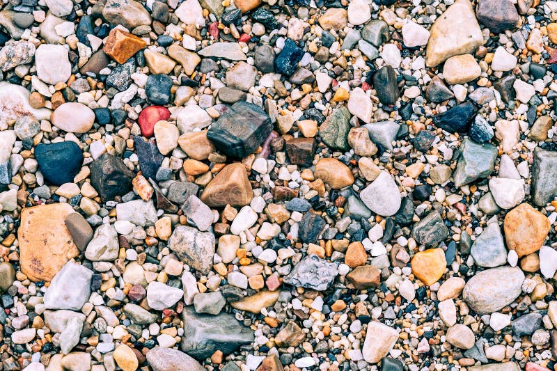 Multi-coloured sea stones gravel close-up for backgrounds royalty free stock photo
