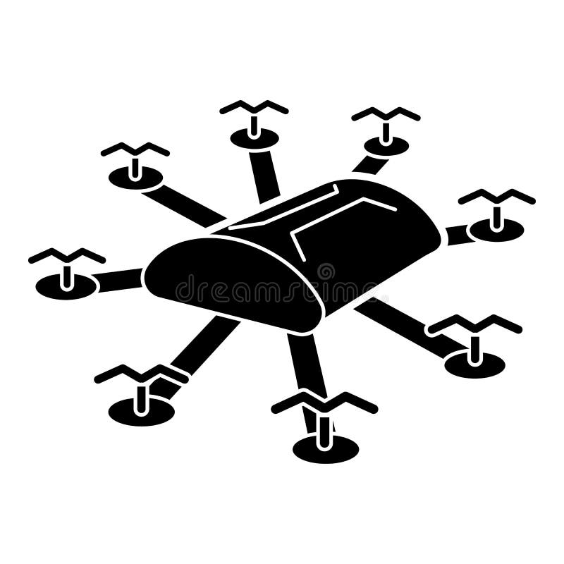Multi copter drone icon, simple style vector illustration