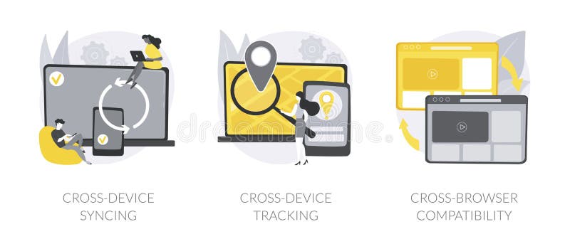 Multi-device compatibility abstract concept vector illustrations. vector illustration