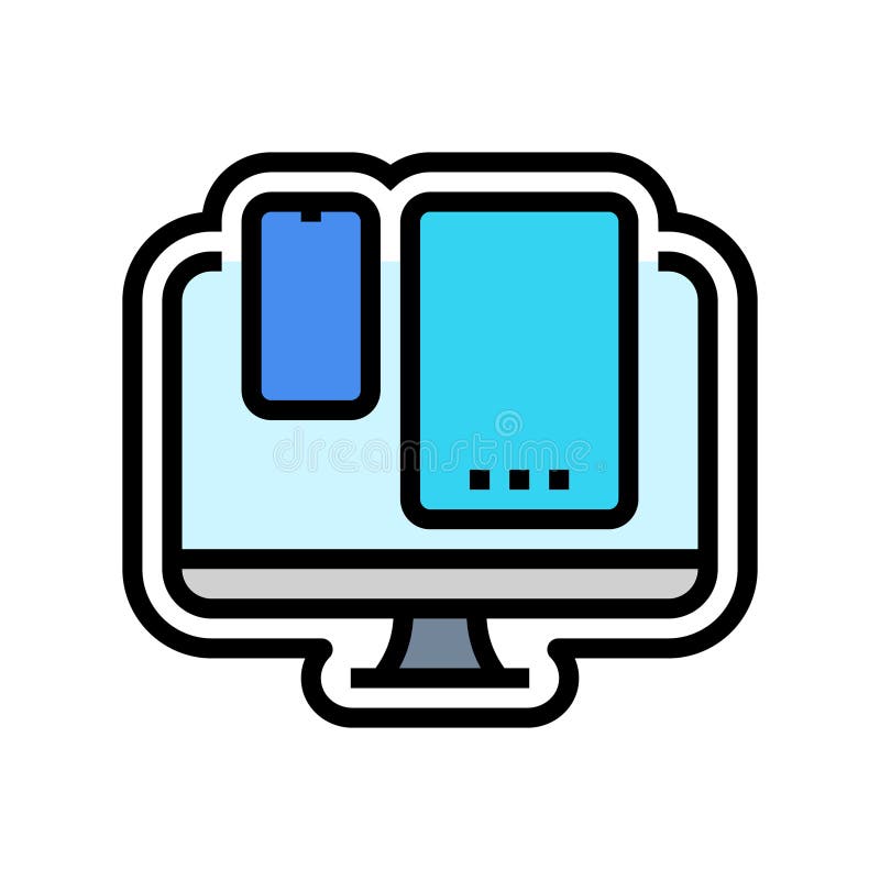 Multi device compatibility color icon vector illustration stock illustration