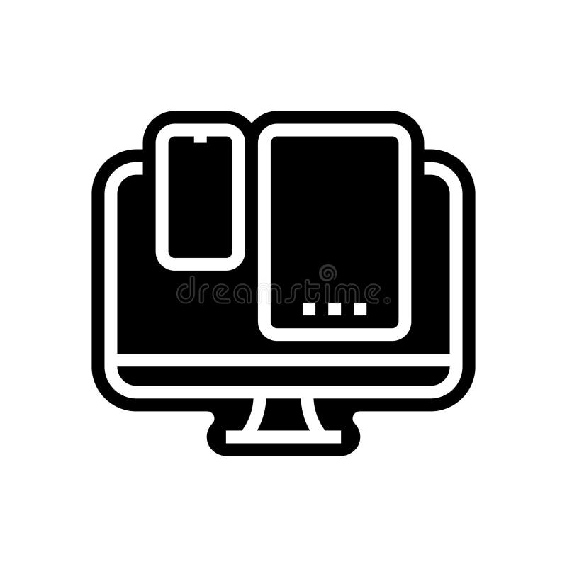Multi device compatibility glyph icon vector illustration royalty free illustration