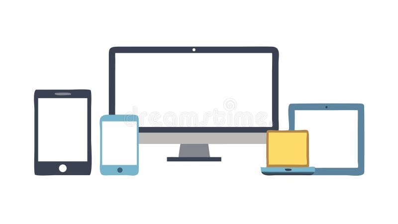 Multi-Device Responsive Design Layout, Digital Compatibility Tech, vector design Generative AI royalty free illustration