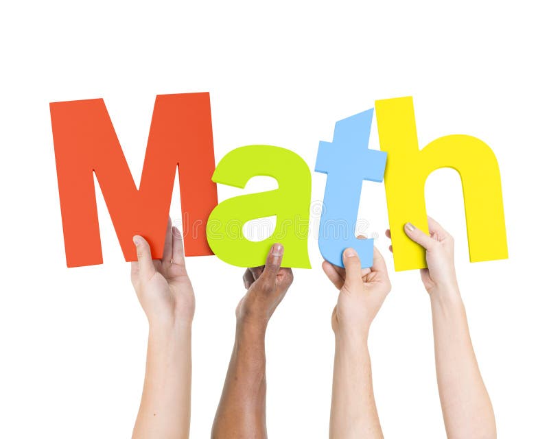 Multi Ethnic People Holding The Word Math stock image Multi Ethnic People Holding The Word Math stock image
