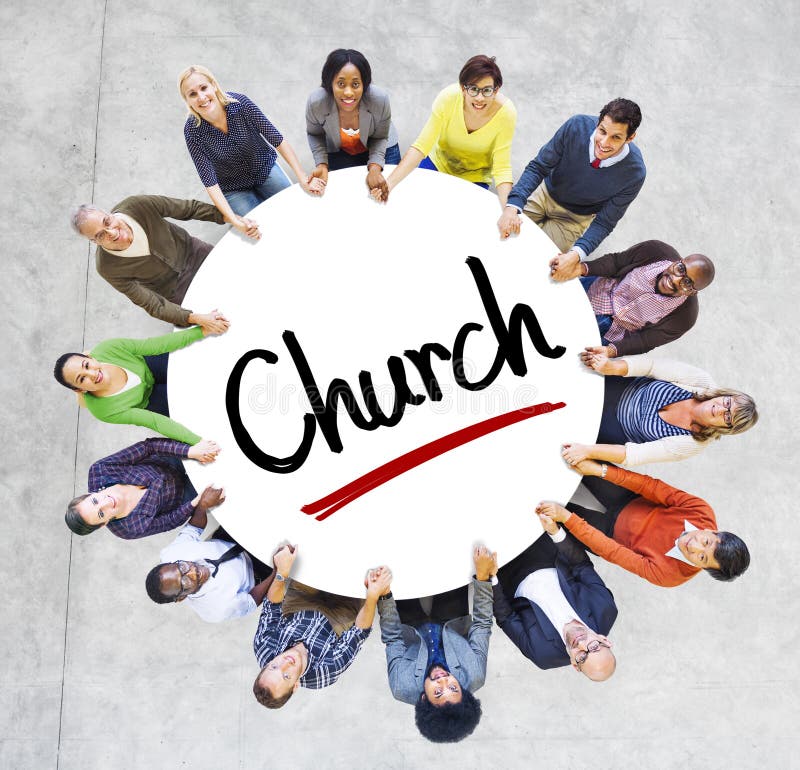 Multi-etnische Groep Mensen en Kerkconcepten