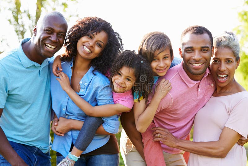 Multi Generation African American Family Standing  In 