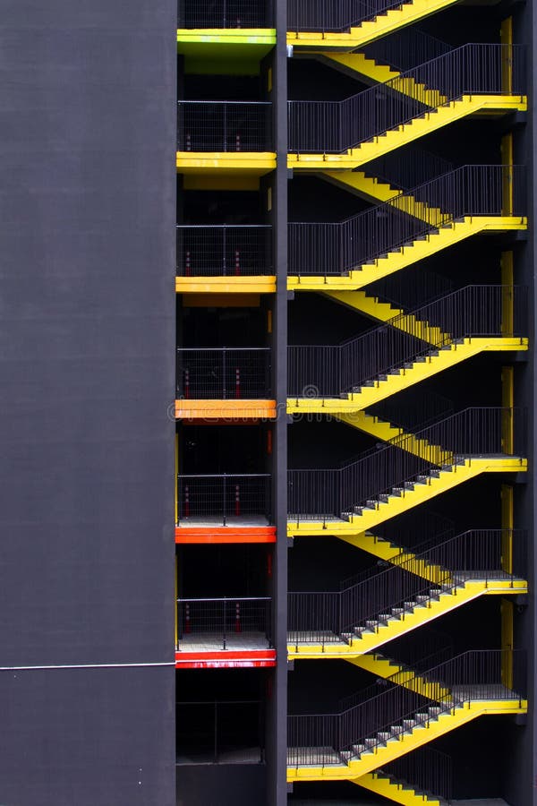 Multi Level Parking Garage . Exterior of Large, Multistorey Parking