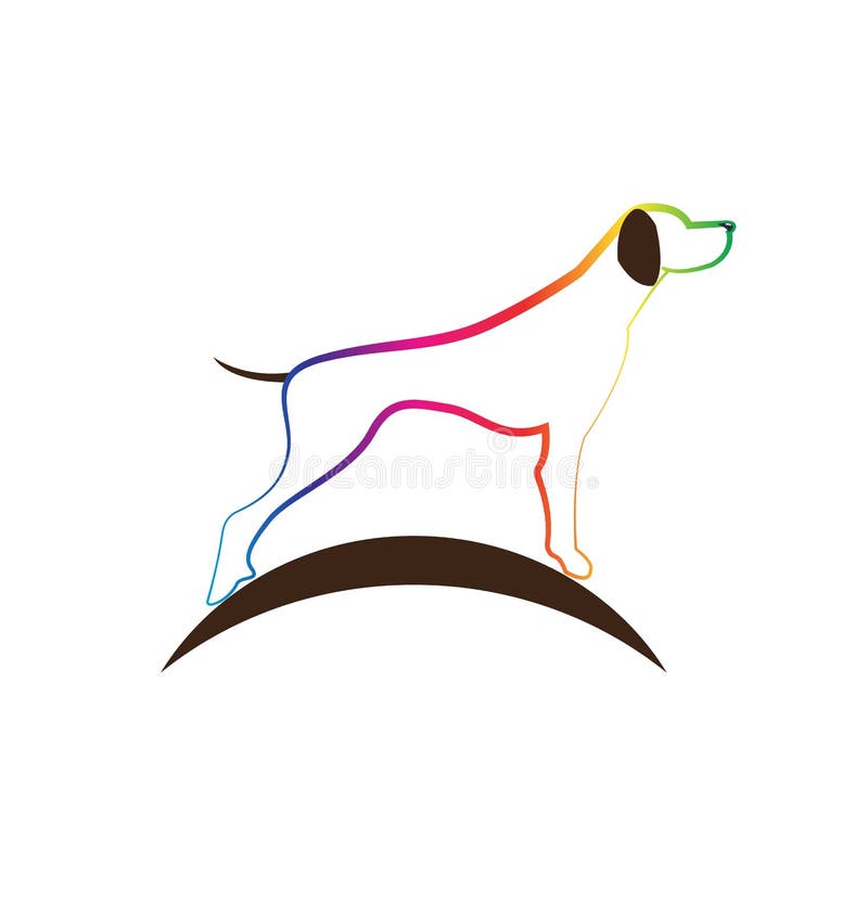 Multi Logo Dell'icona Di Colore Del Cane Illustrazione Vettoriale